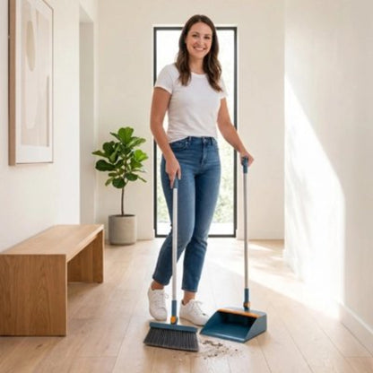 Pelle et balayette manche long Compact et Ergonomique nettoie sans effort
