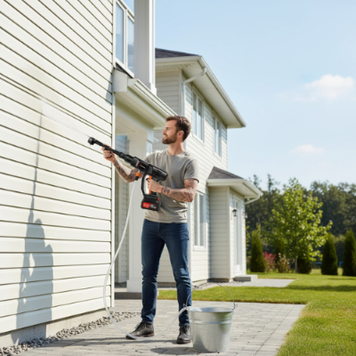 pistolet haute pression sans fil FlkPower nettoie facade sans effort