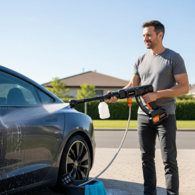 pistolet haute pression sans fil FlkPower nettoie voiture rapidement