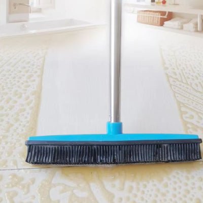 racle eau sale avec balai bleu