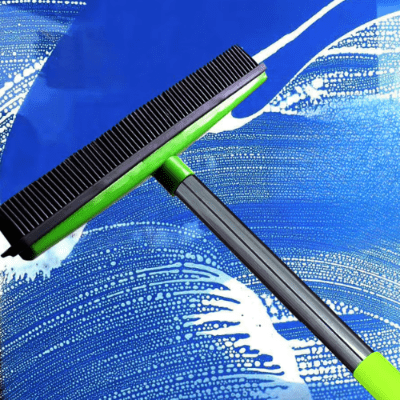 racler vitre avec balai en caoutchouc