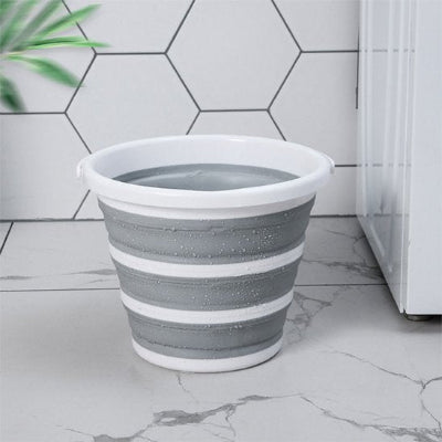seau menage ultrapliable blanc gris