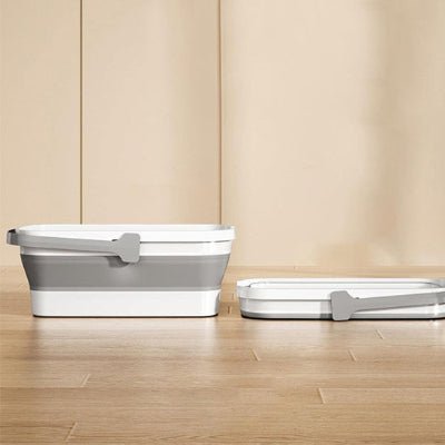 seau pliable bicolor gris blanc