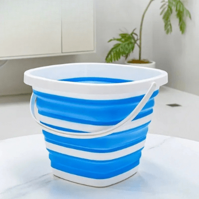 seaux menage bleu gain de place